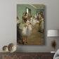 Canvas art print featuring a studio interior with figures in motion and relaxed poses displayed in a modern interior space.