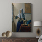 Canvas art print featuring a refined figure with gentle gesture and subtle detail displayed in a modern interior space.