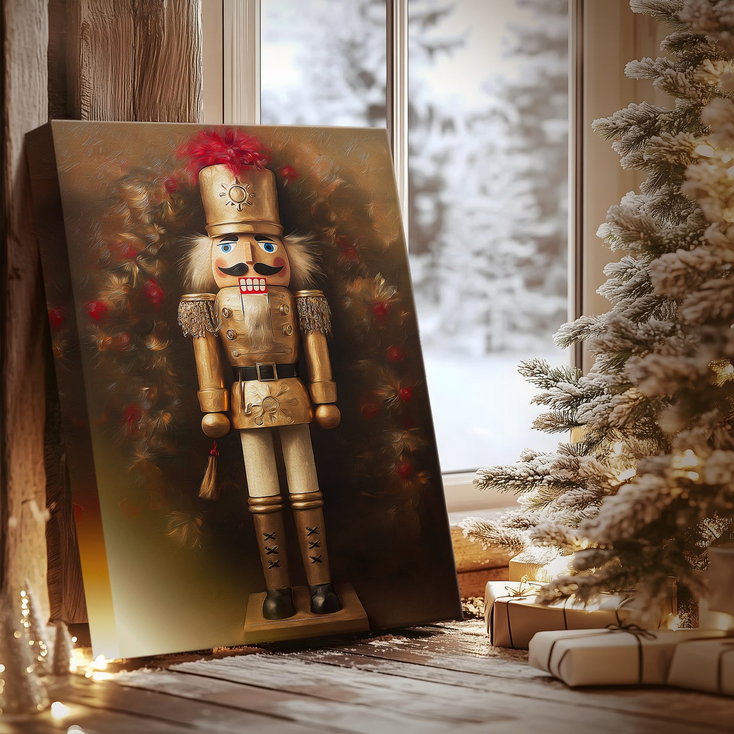 Warm Lantern Cathedral Hearth - Canvas Art Print