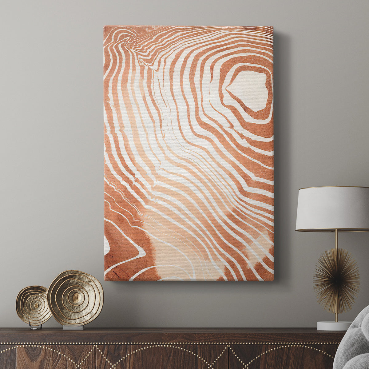 Wood Grain Suminagashi II - Canvas Art Print