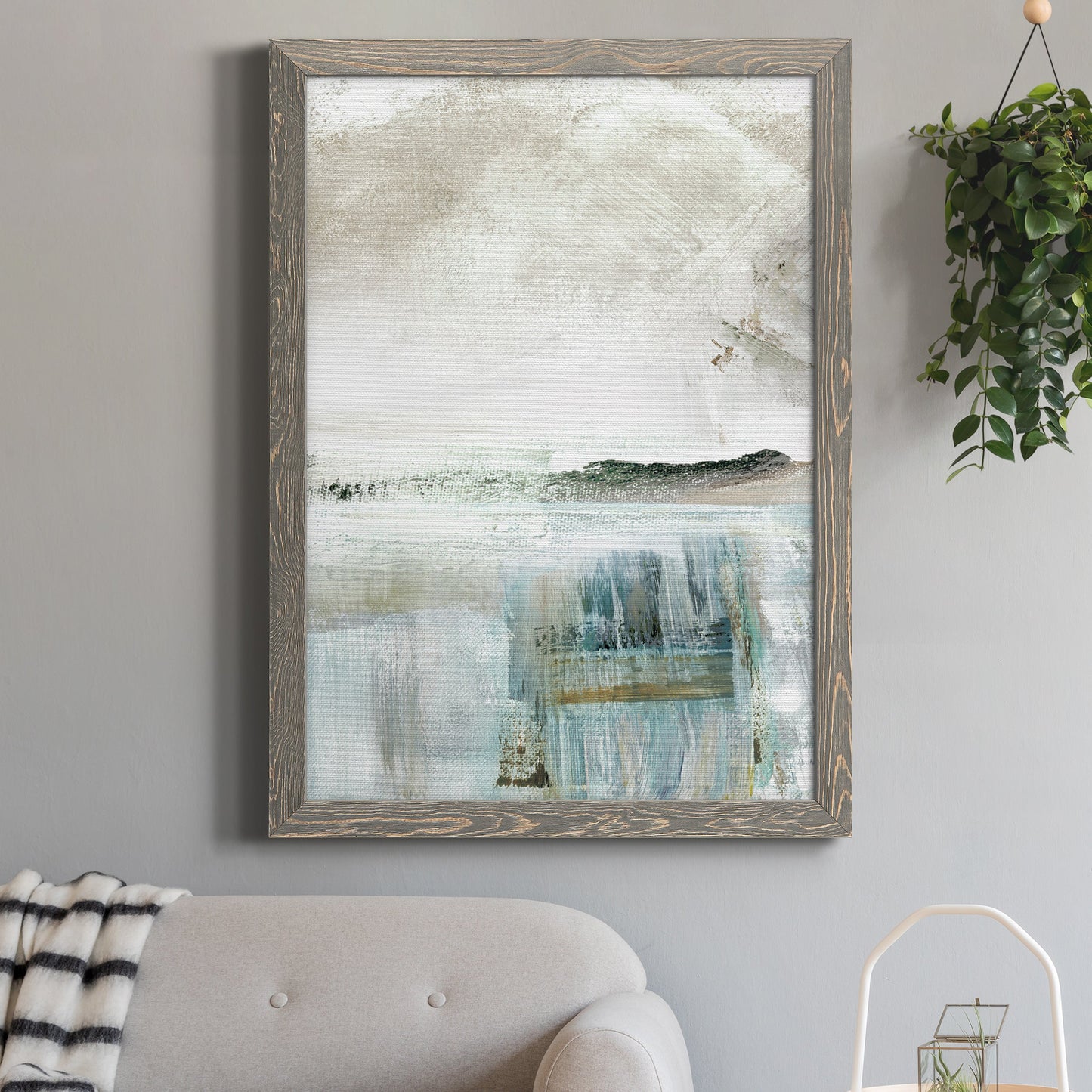 Summer Teal II - Premium Canvas Framed in Barnwood - Ready to Hang