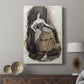 Canvas art print featuring a decorative portrait with flowing lines and subtle shading displayed in a modern interior space.