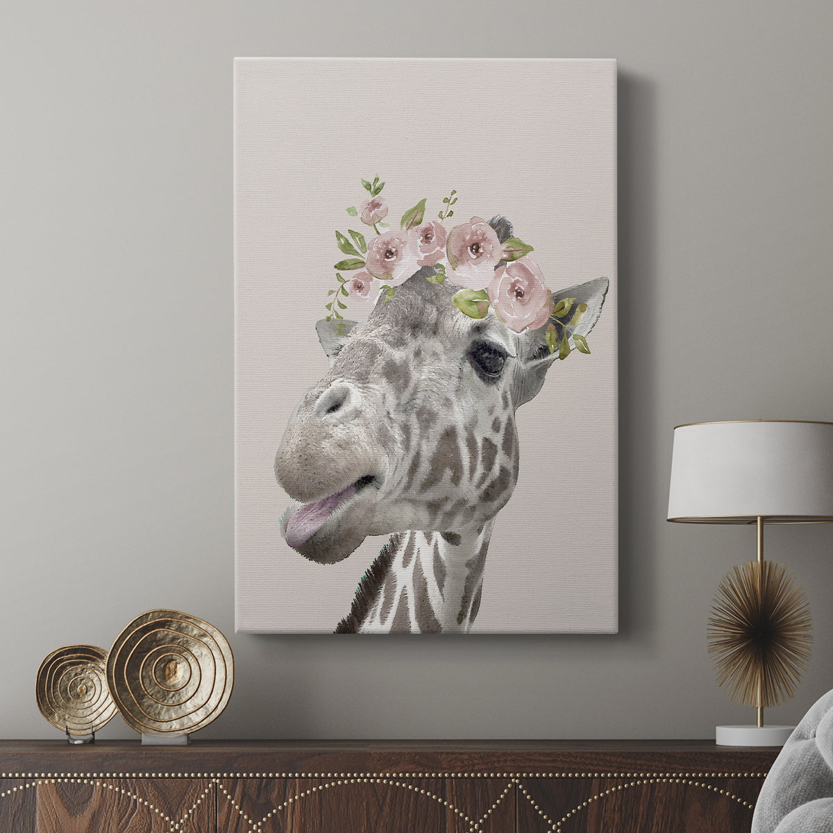 Peek A Boo Giraffe I - Canvas Art Print