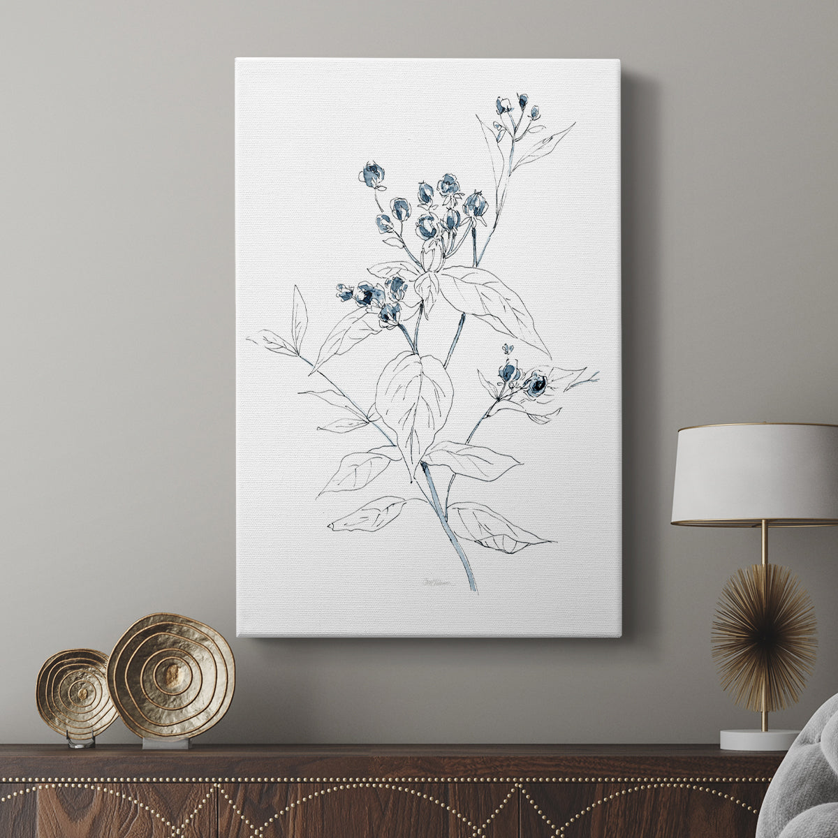 Indigo Sketch I - Canvas Art Print