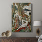 Canvas art print featuring a rich scene with figures and fantasy creatures displayed in a modern interior space.