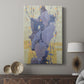 Canvas art print featuring a decorative botanical scene with abstract forms displayed in a modern interior space.