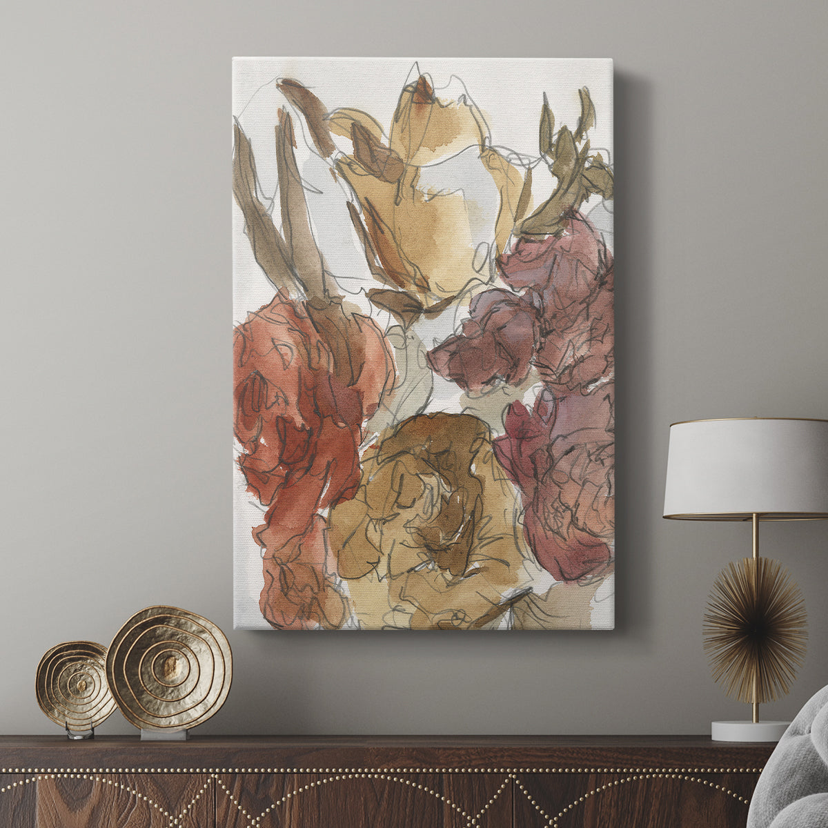 Cropped Floral Arrangement I - Canvas Art Print