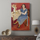 Canvas art print featuring a stylized figure with flat tones and geometric balance displayed in a modern interior space.