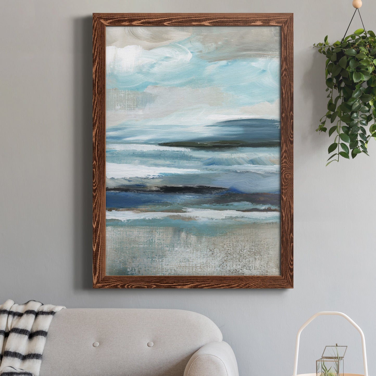 Distant Drama II - Barnwood Framed Canvas Print