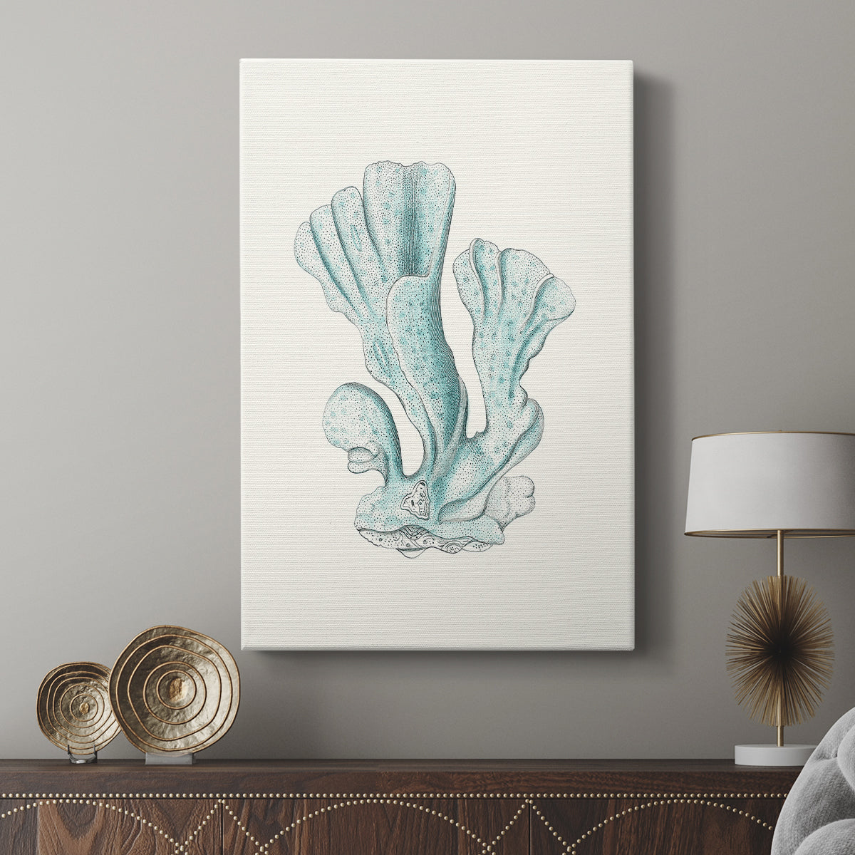 Antique Coastal Coral XI - Canvas Art Print