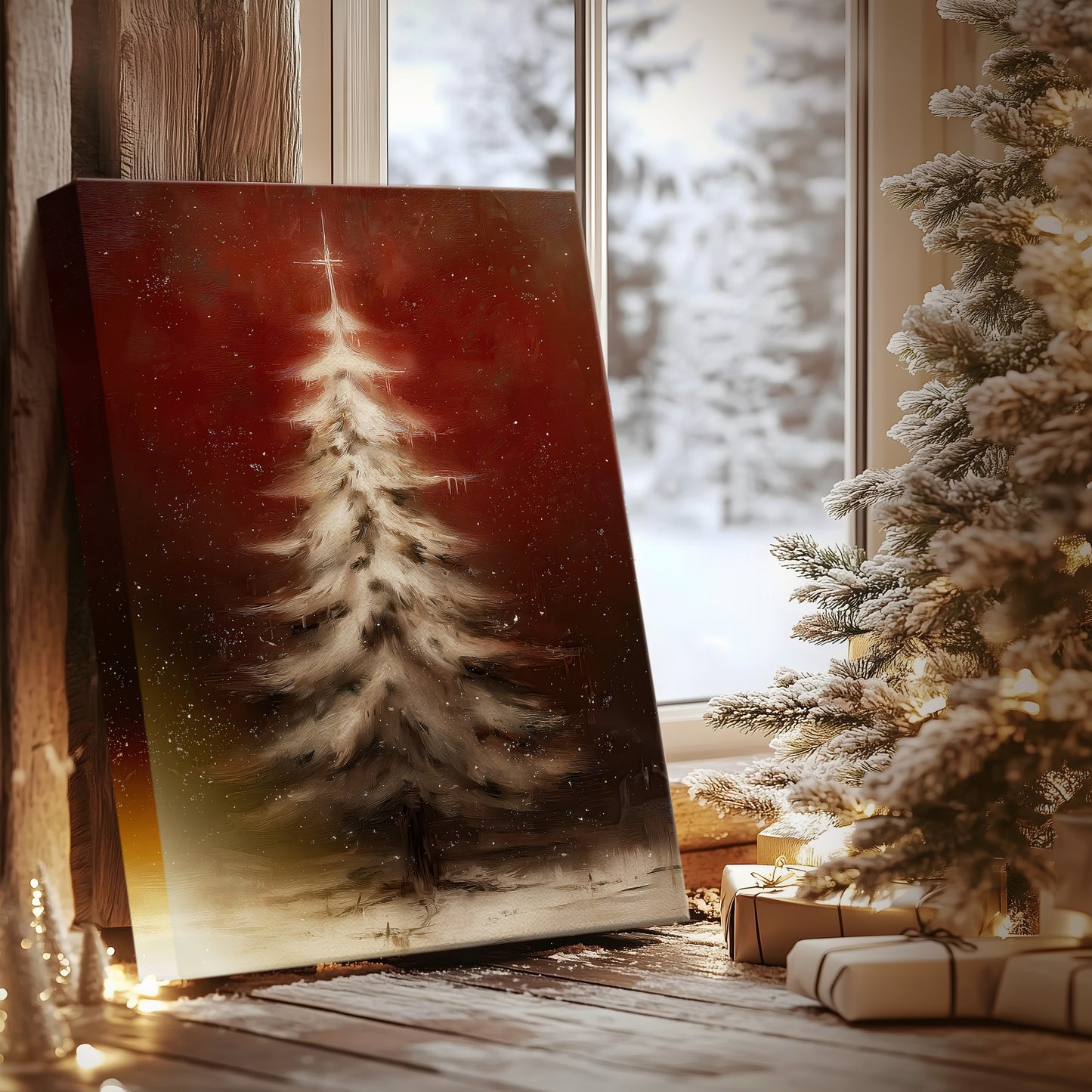 Cranberry Snow Green - Canvas Art Print