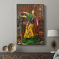 Canvas art print featuring a fantasy-inspired portrait with bold color and detail displayed in a modern interior space.