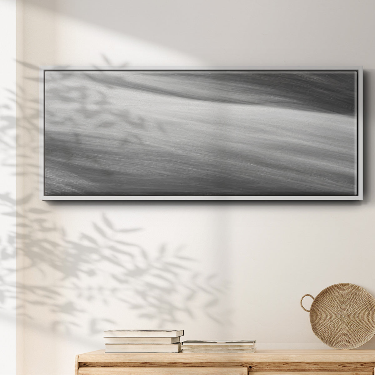 Black & White Water Panel VI - Floater Framed Canvas Print