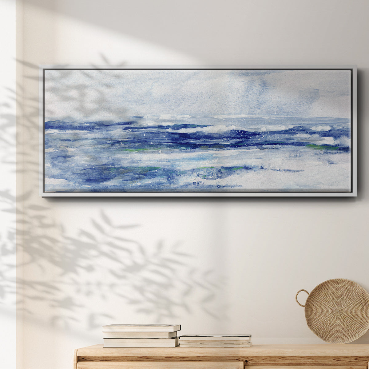 Soft Ocean Waters II - Floater Framed Canvas Print