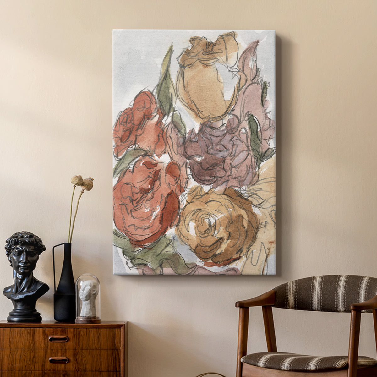Cropped Floral Arrangement II - Canvas Art Print