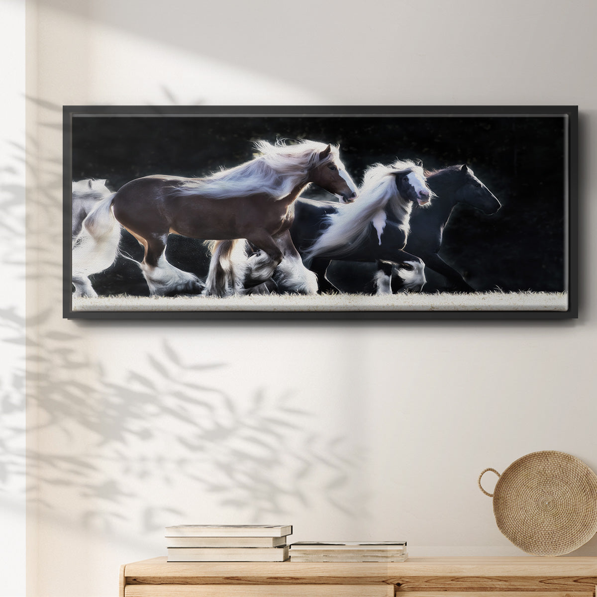 Horse Motion X - Floater Framed Canvas Print
