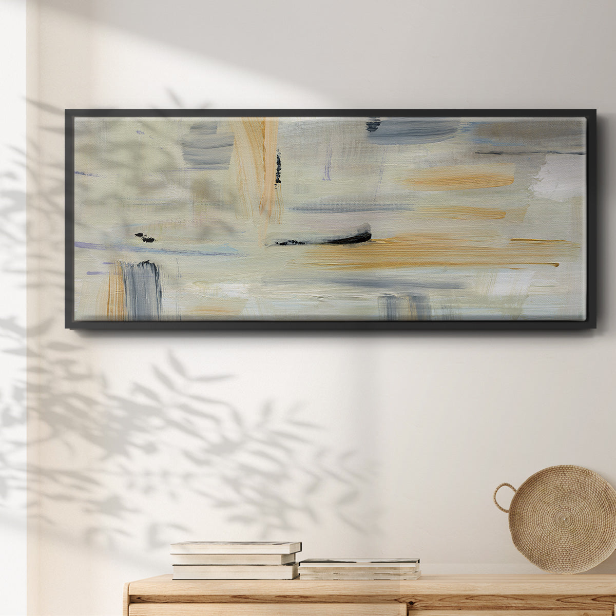 Gray Absract - Floater Framed Canvas Print