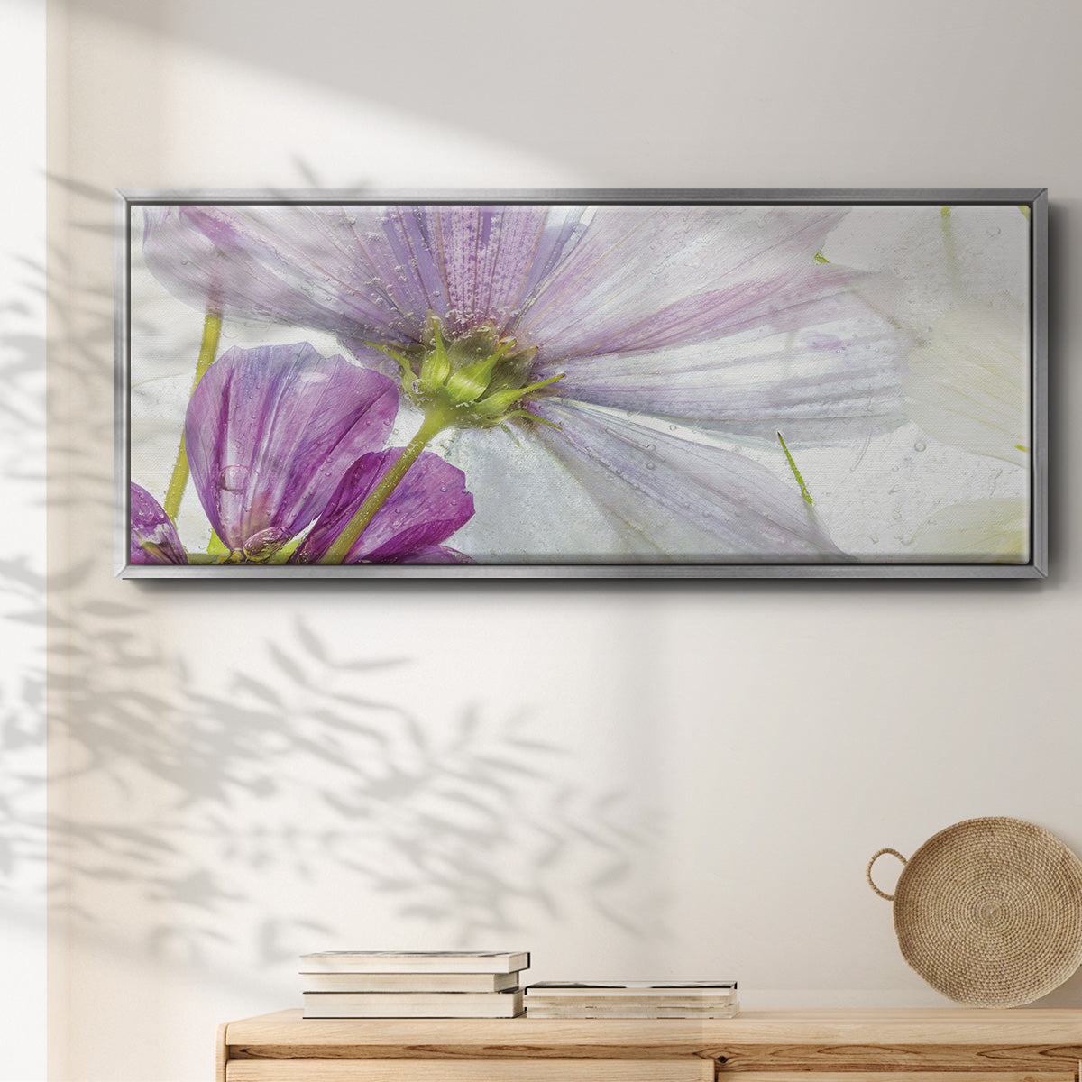 Frozen Floral I - Floater Framed Canvas Print