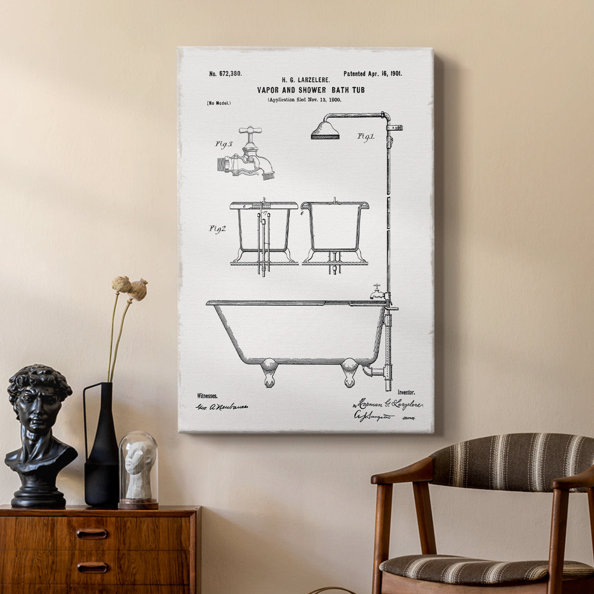 Vintage Bath II - Canvas Art Print