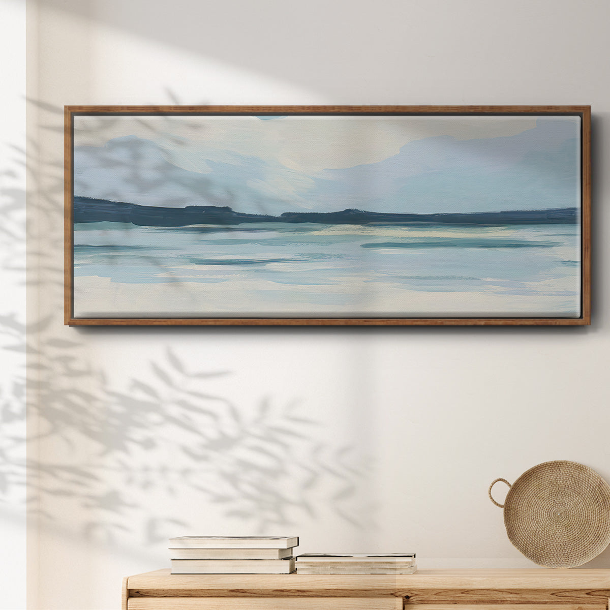 Cream Coastline I - Floater Framed Canvas Print