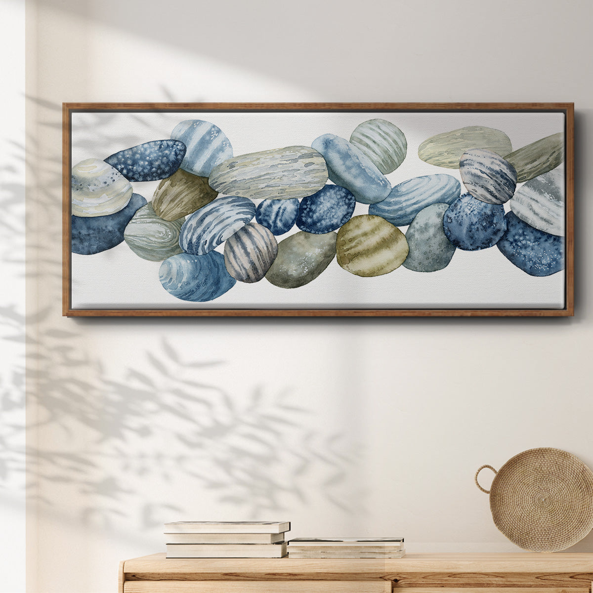 Found Pebbles III - Floater Framed Canvas Print