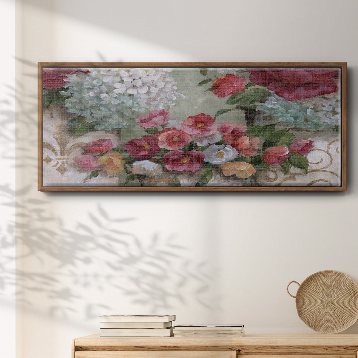 Contained Blooms - Floater Framed Canvas Print
