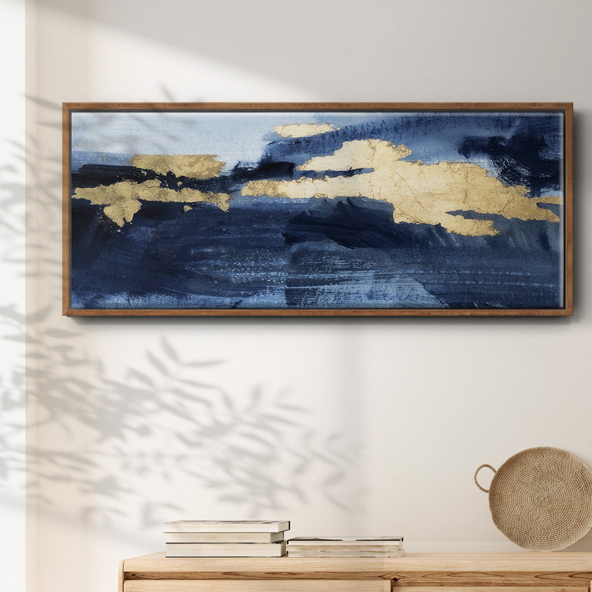 Gilded Indigo Sea II - Floater Framed Canvas Print