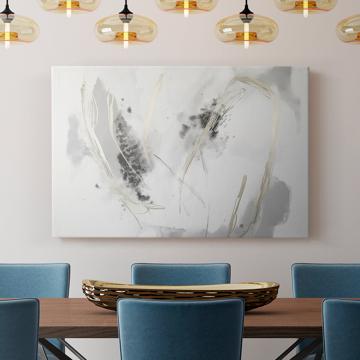 Grey Brushstrokes CXVI - Canvas Art Print