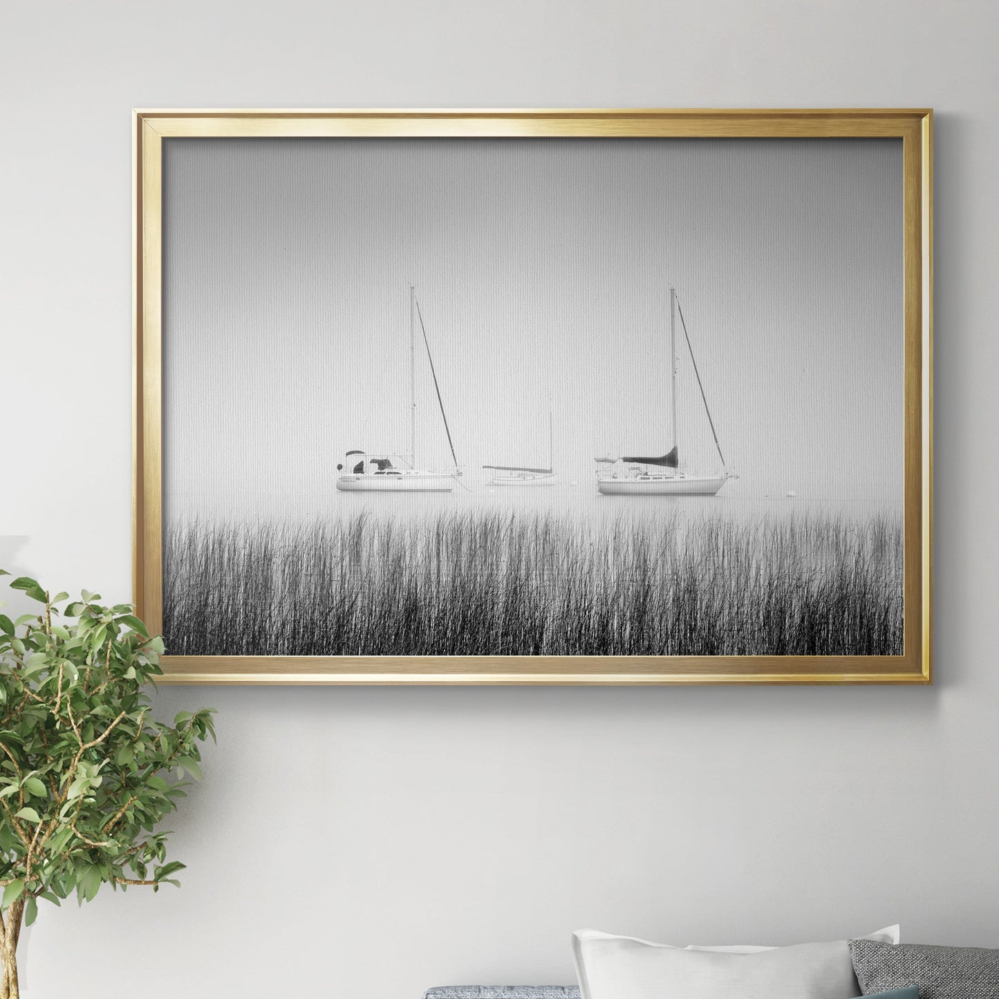 Island Boat Premium Classic Framed Canvas - Ready to Hang