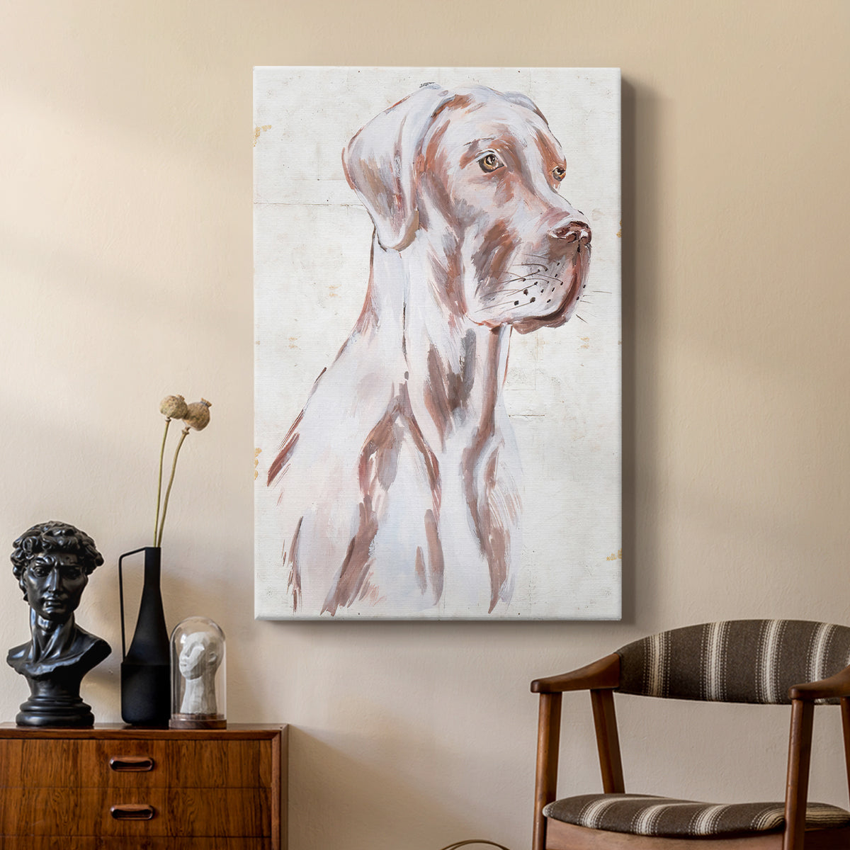 Sitting Dog IV - Canvas Art Print
