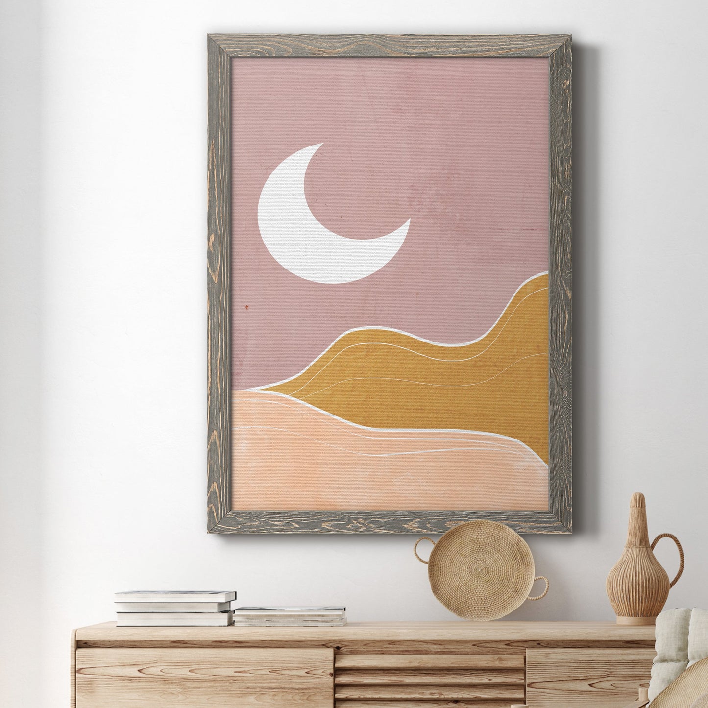 Sedona Moon - Barnwood Framed Canvas Print