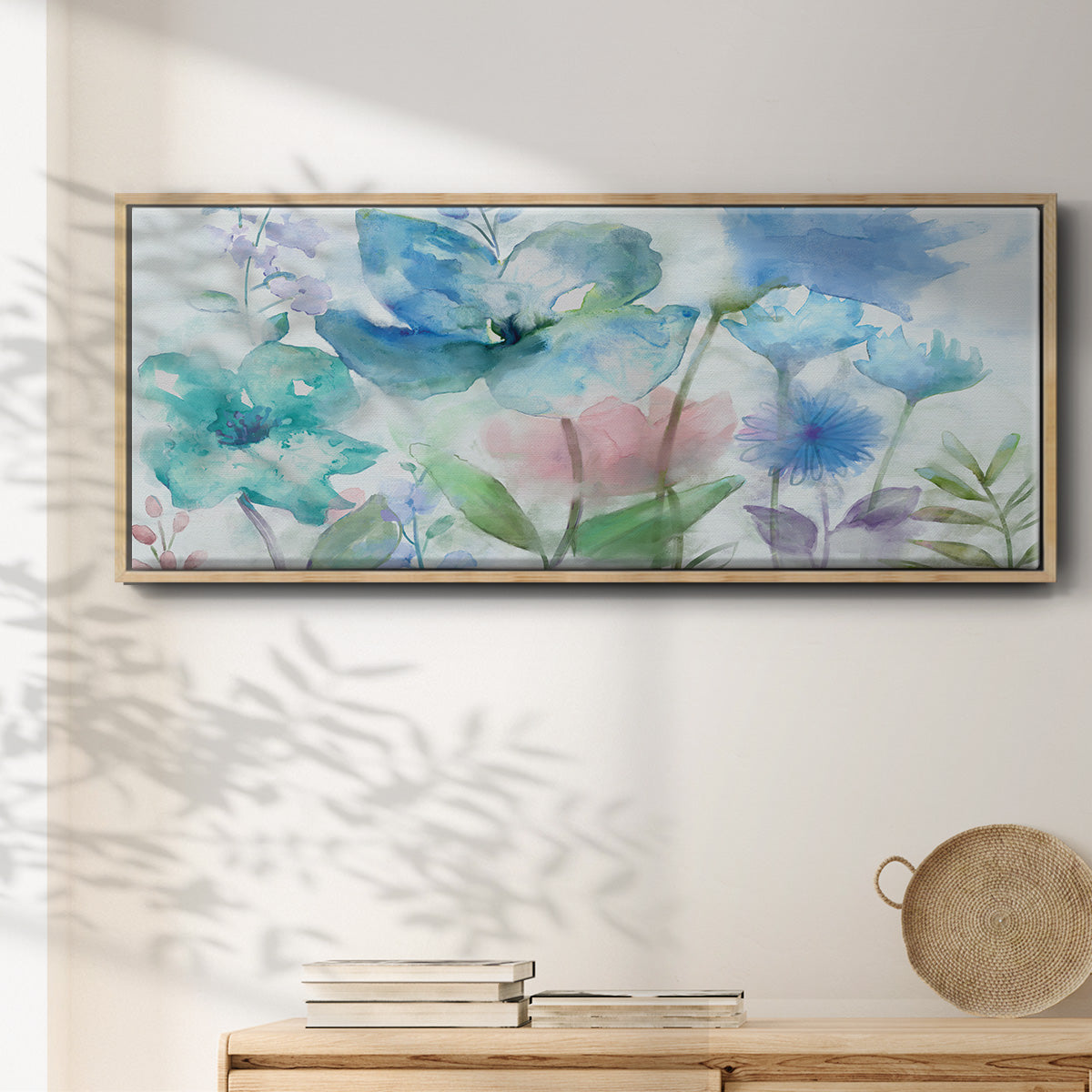 Mingled Blues - Floater Framed Canvas Print