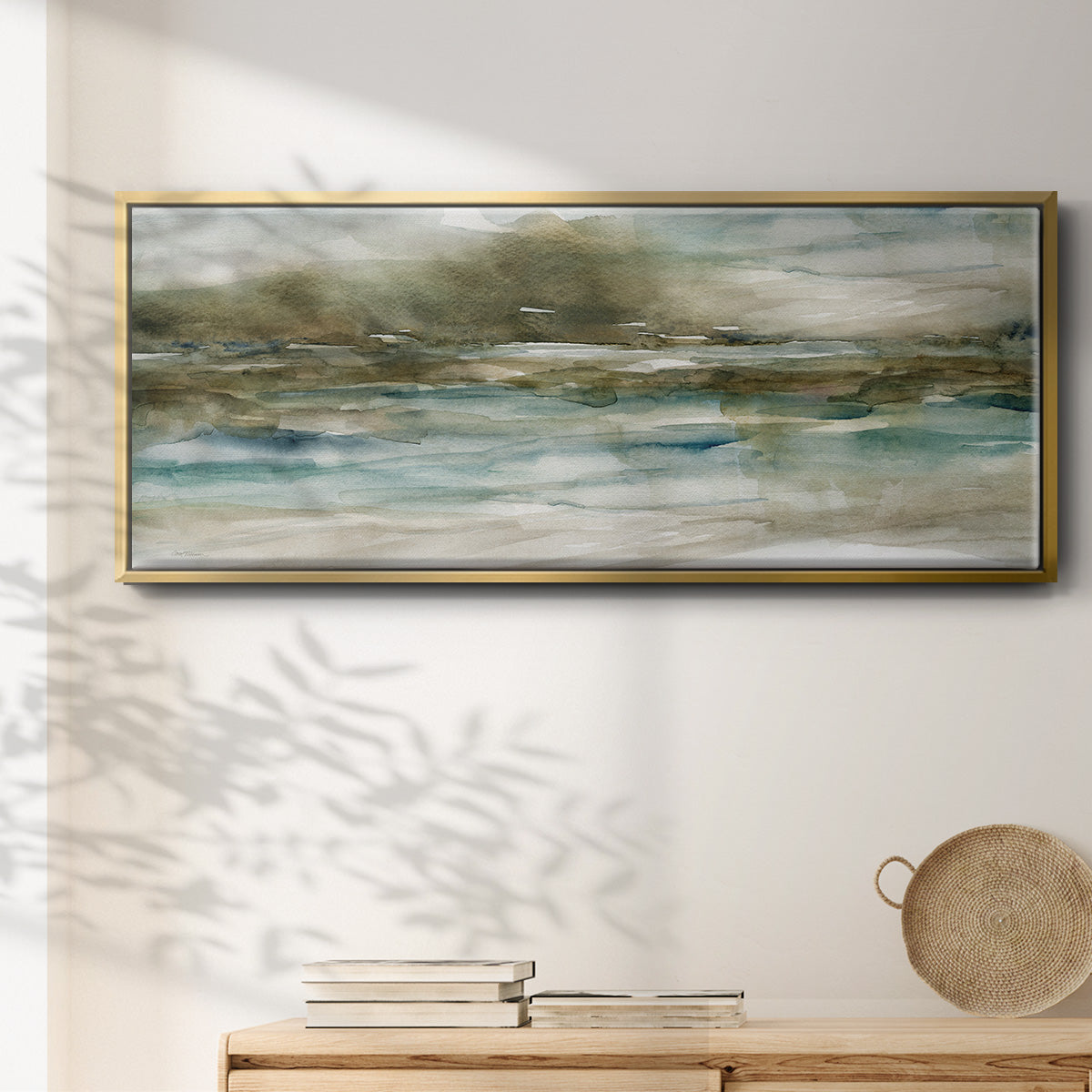 Riverbank - Floater Framed Canvas Print