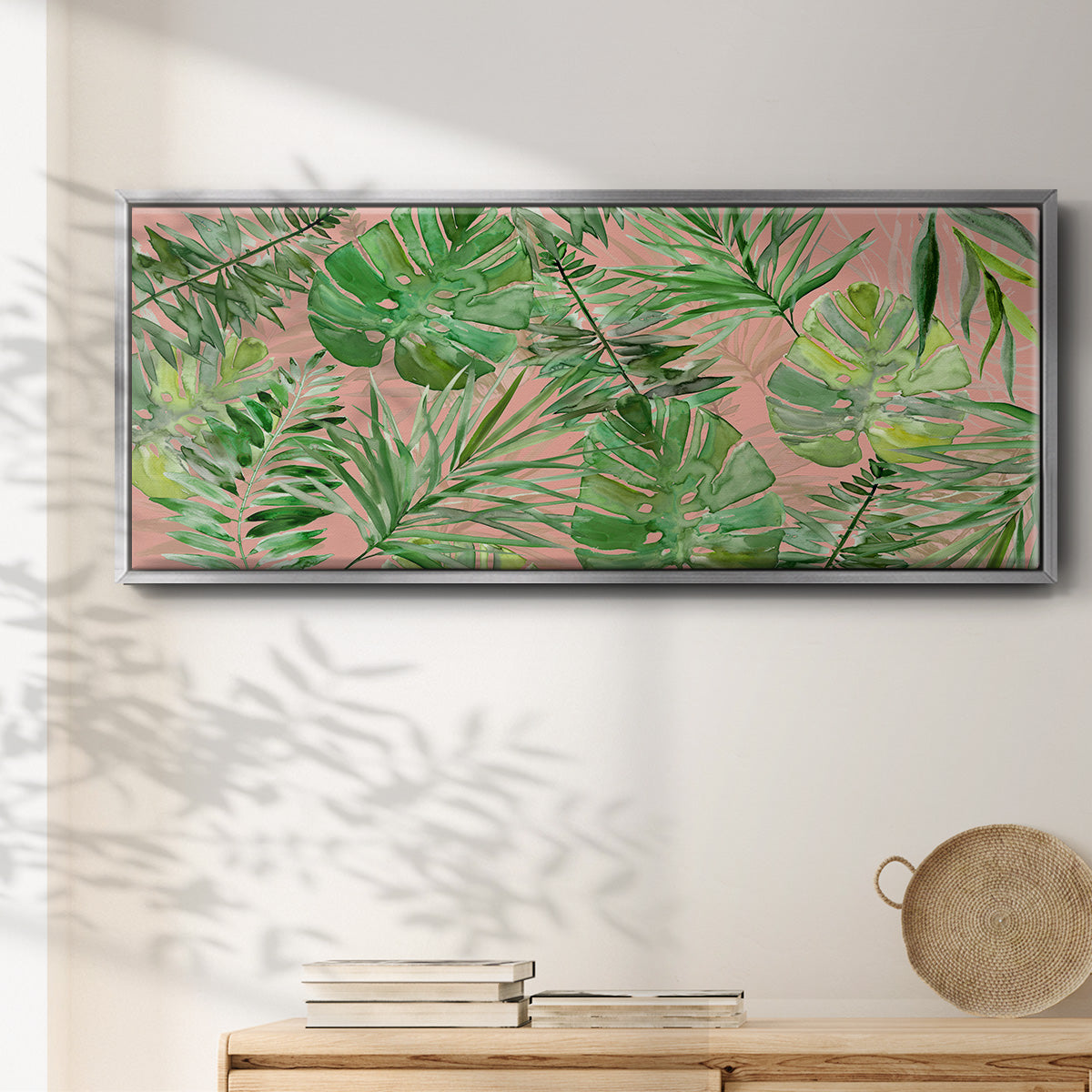 Tropical Sketchbook Coral - Floater Framed Canvas Print
