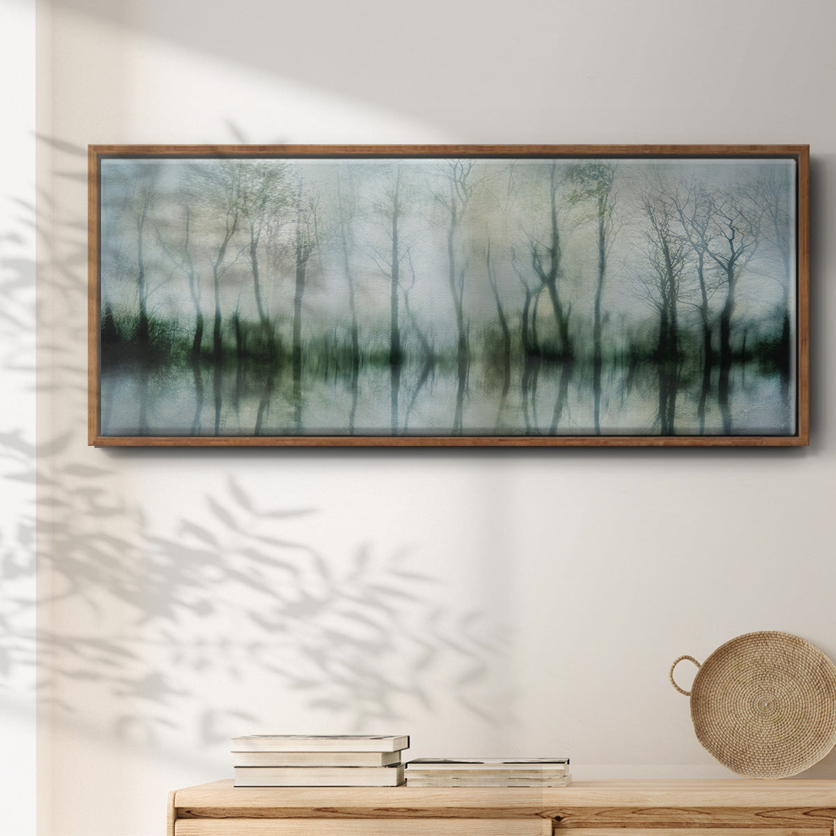 Mirrored Pond - Floater Framed Canvas Print