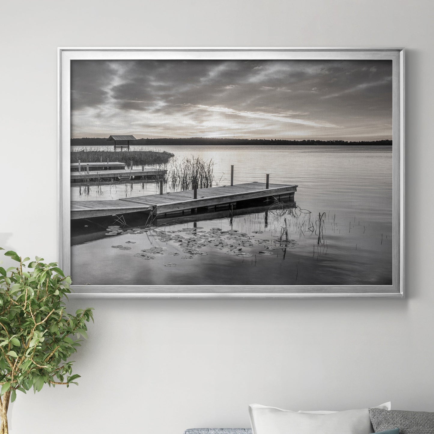 Soft Summer Sunrise - Modern Framed Canvas Print