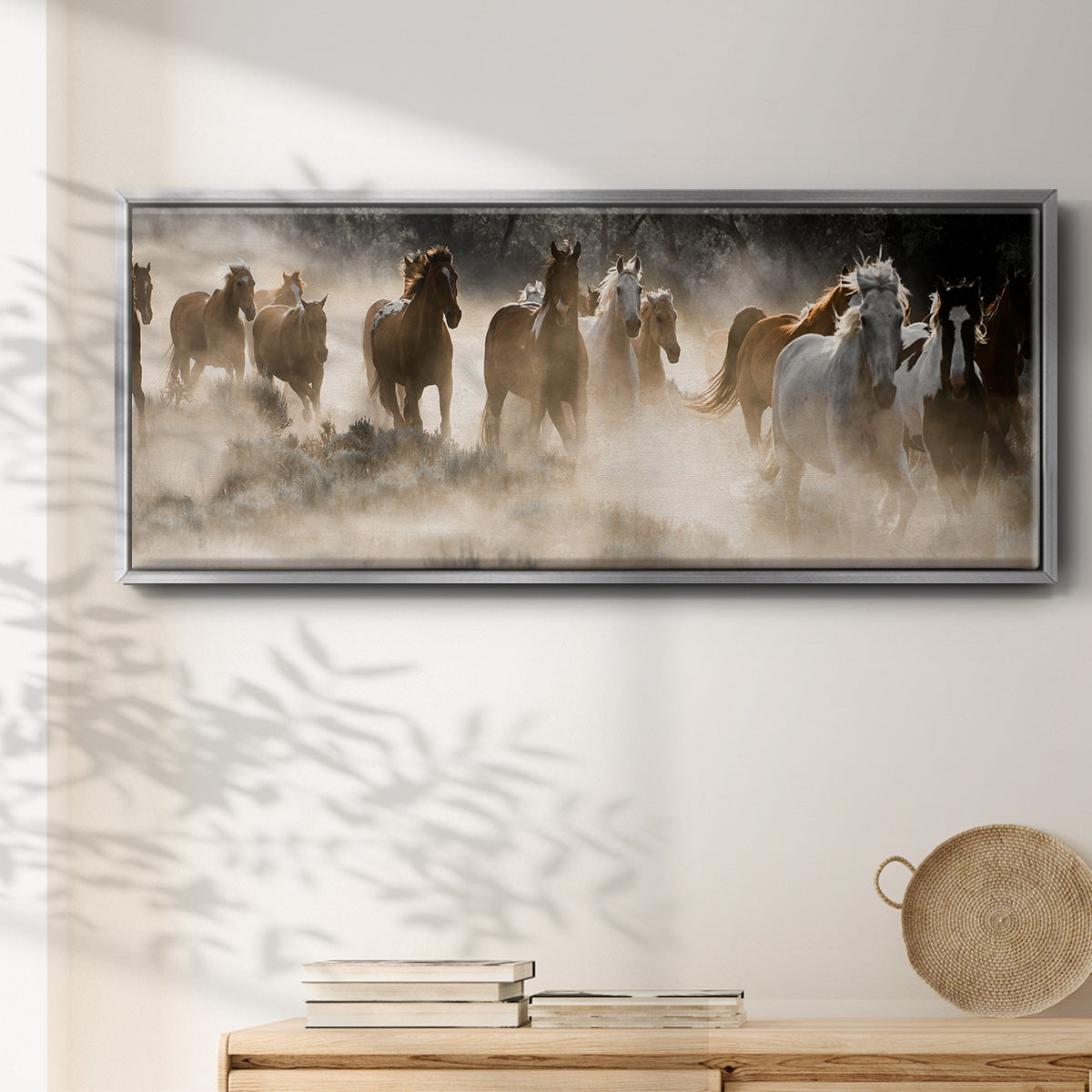 Kickin' Up Dust - Floater Framed Canvas Print