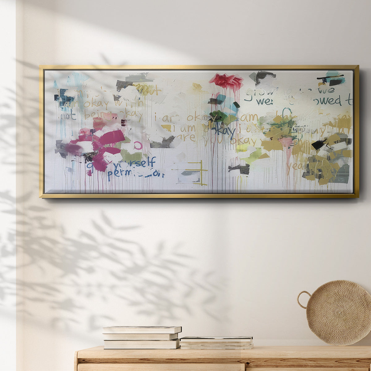 I'm Okay V - Floater Framed Canvas Print