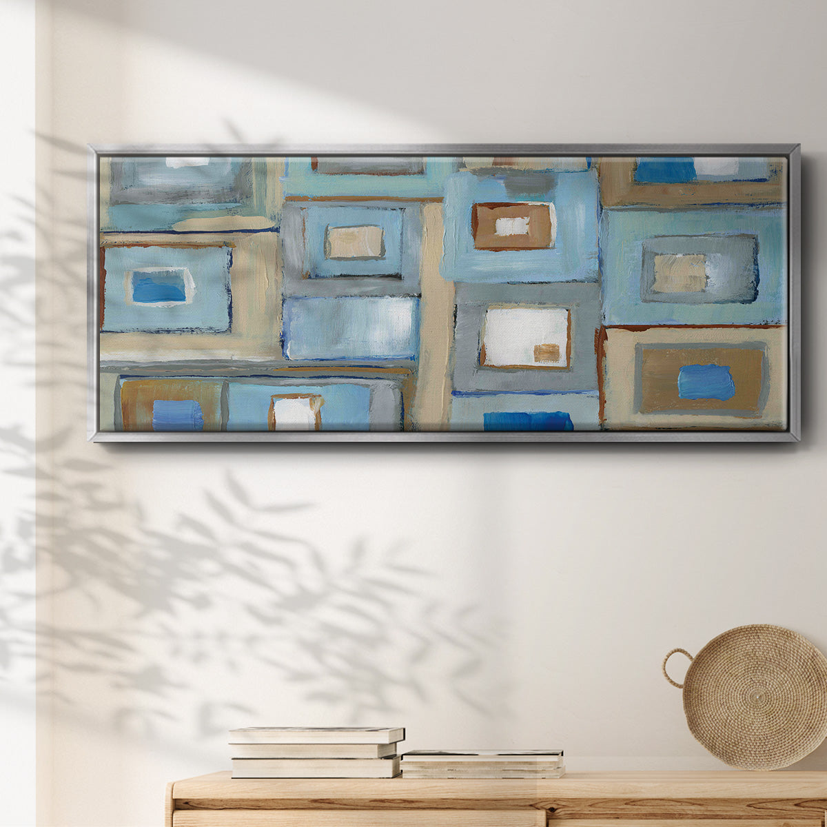 Variation on Greek Key I - Floater Framed Canvas Print
