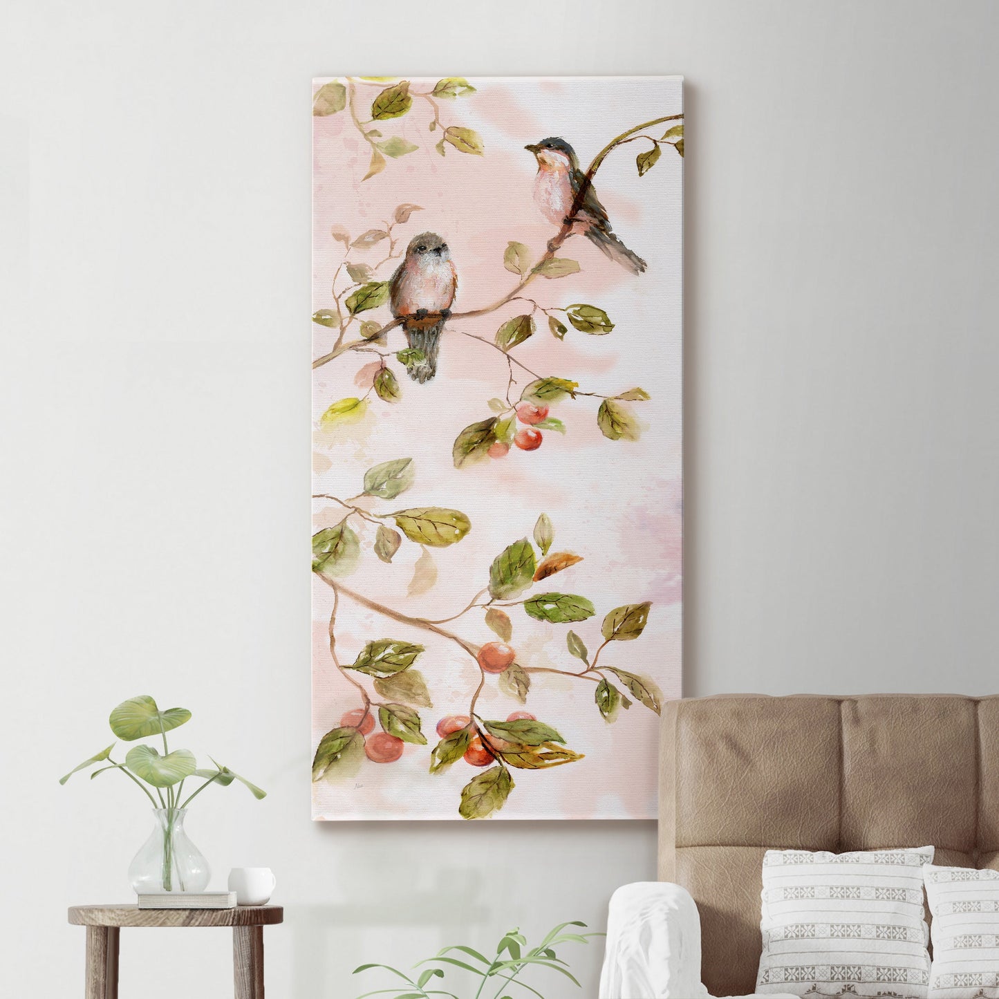 Blushing Birds I - Premium Gallery Wrapped Canvas - Ready to Hang