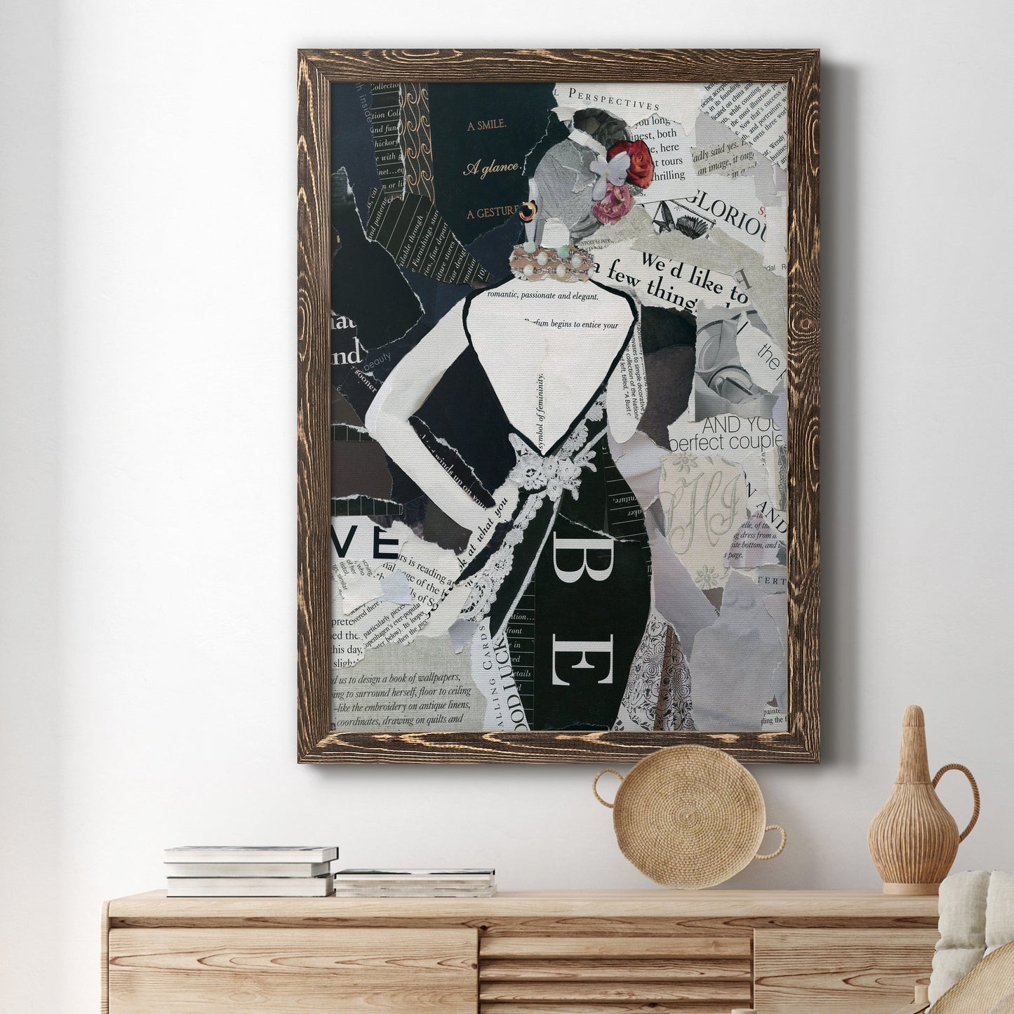 Fashion Mosaic II - Barnwood Framed Canvas Print