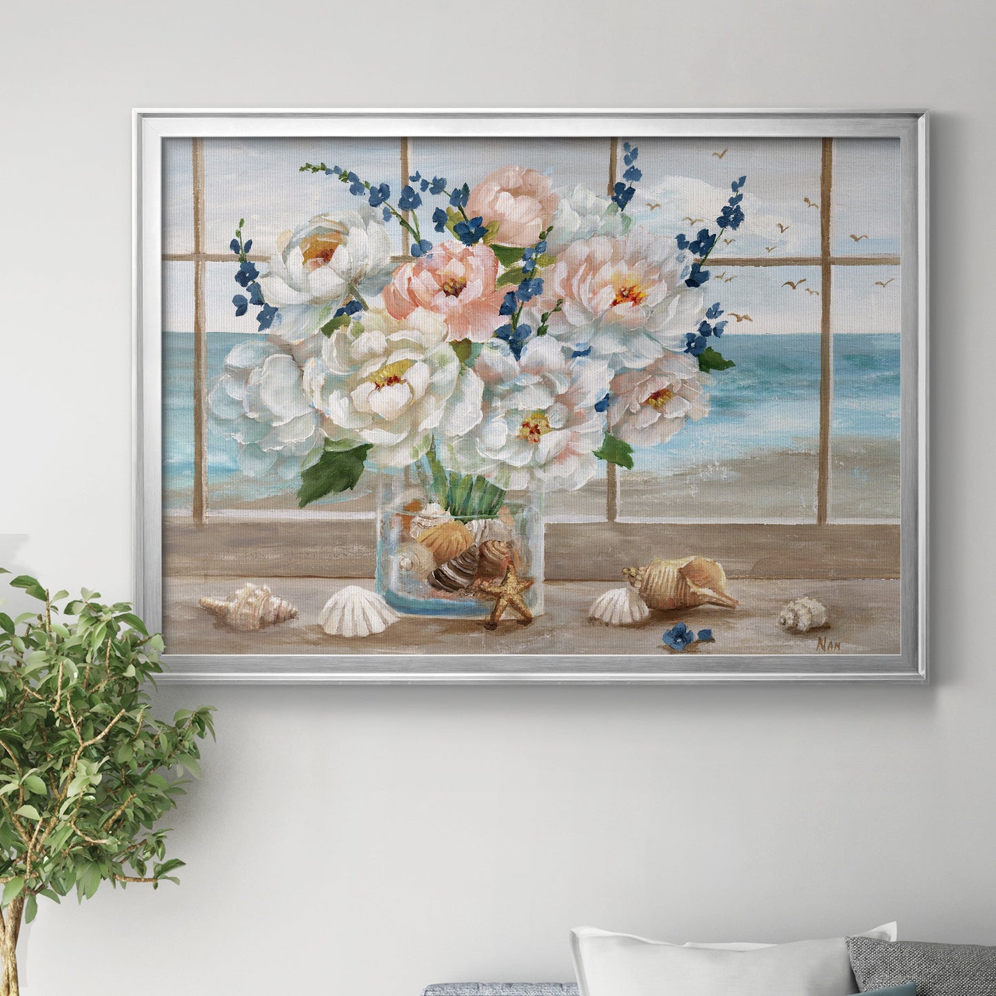 Coastal Window Premium Classic Framed Canvas - Ready to Hang