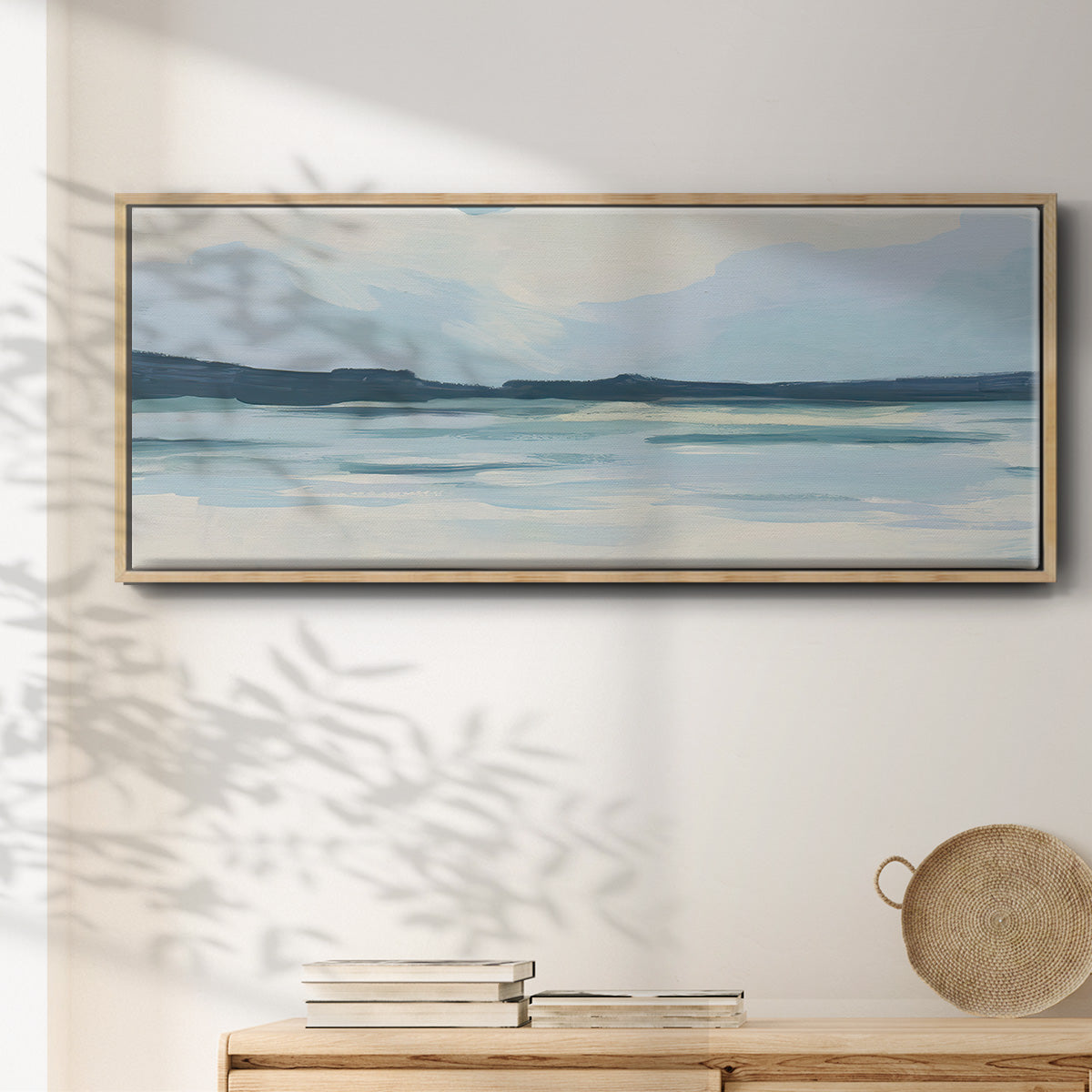 Cream Coastline I - Floater Framed Canvas Print