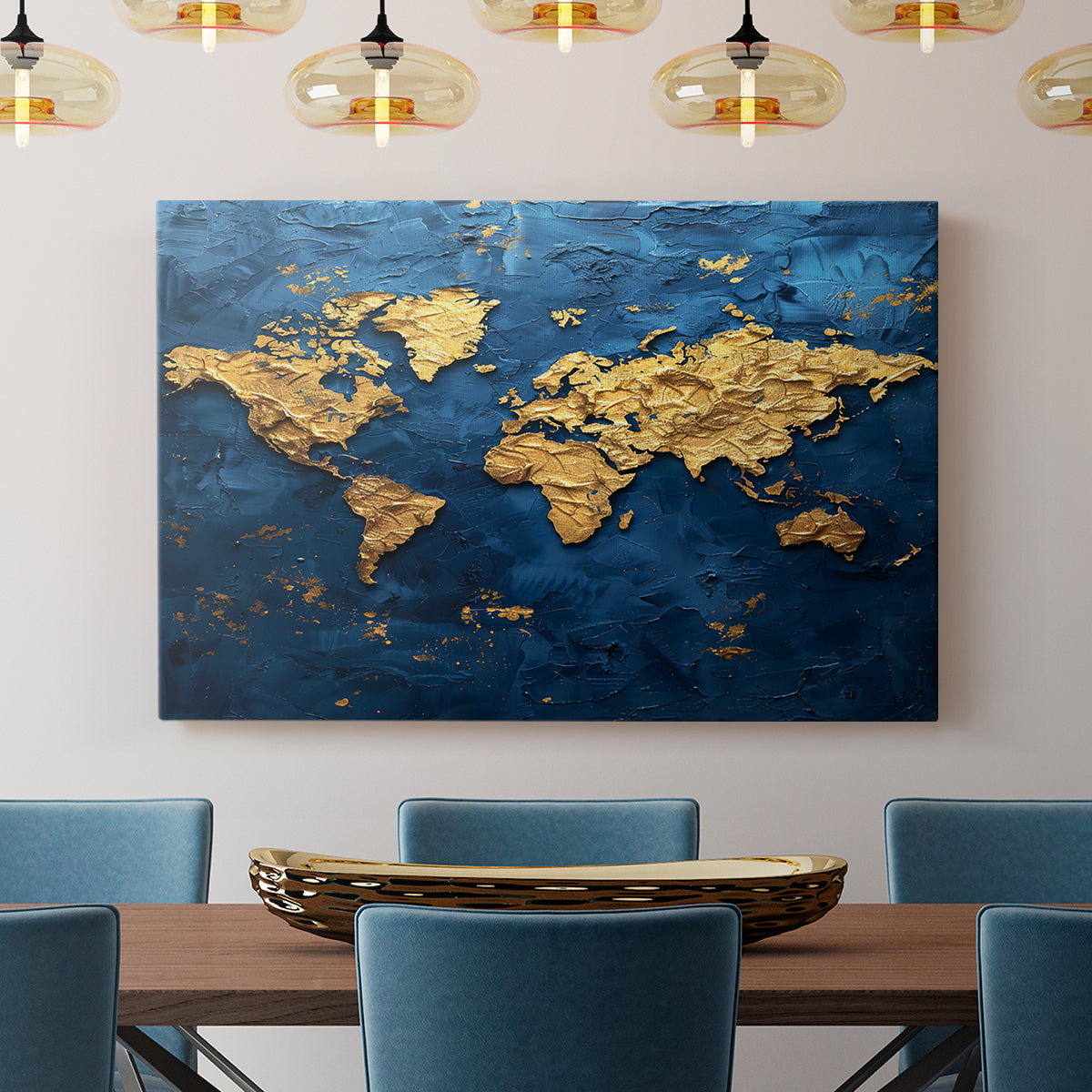 Impasto Map - Canvas Art Print