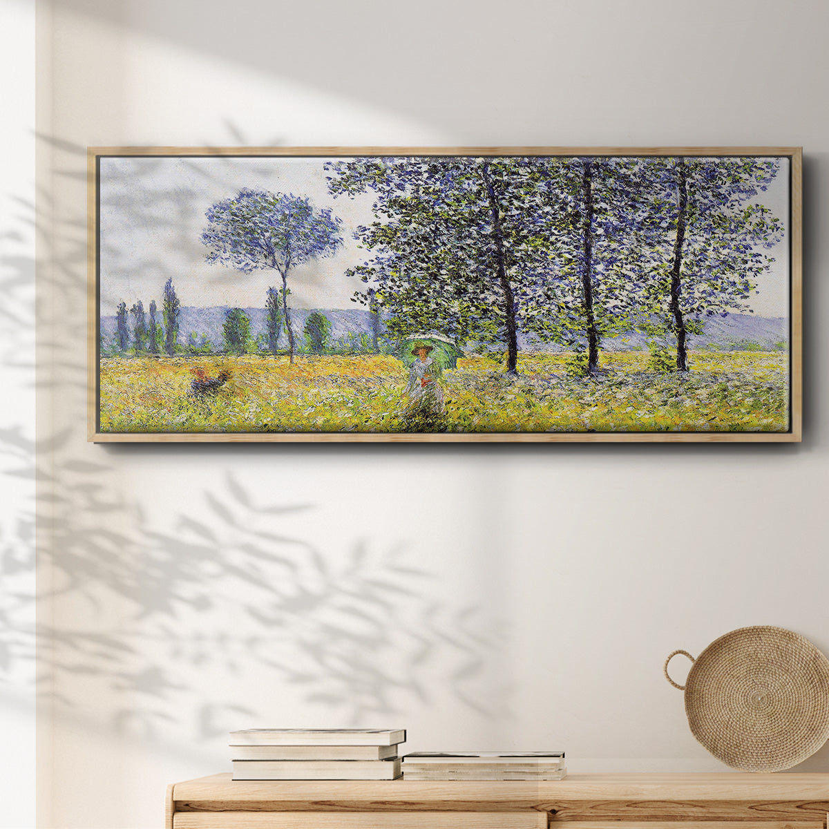 Sunlight Effect Under the Poplars, 1887 - Floater Framed Canvas Print