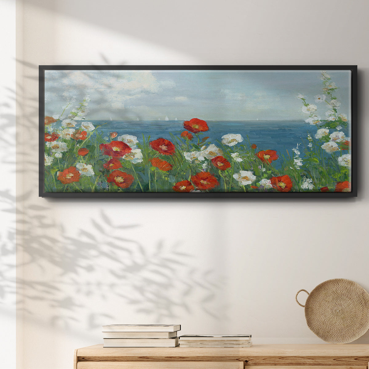Through the Flowers - Floater Framed Canvas Print