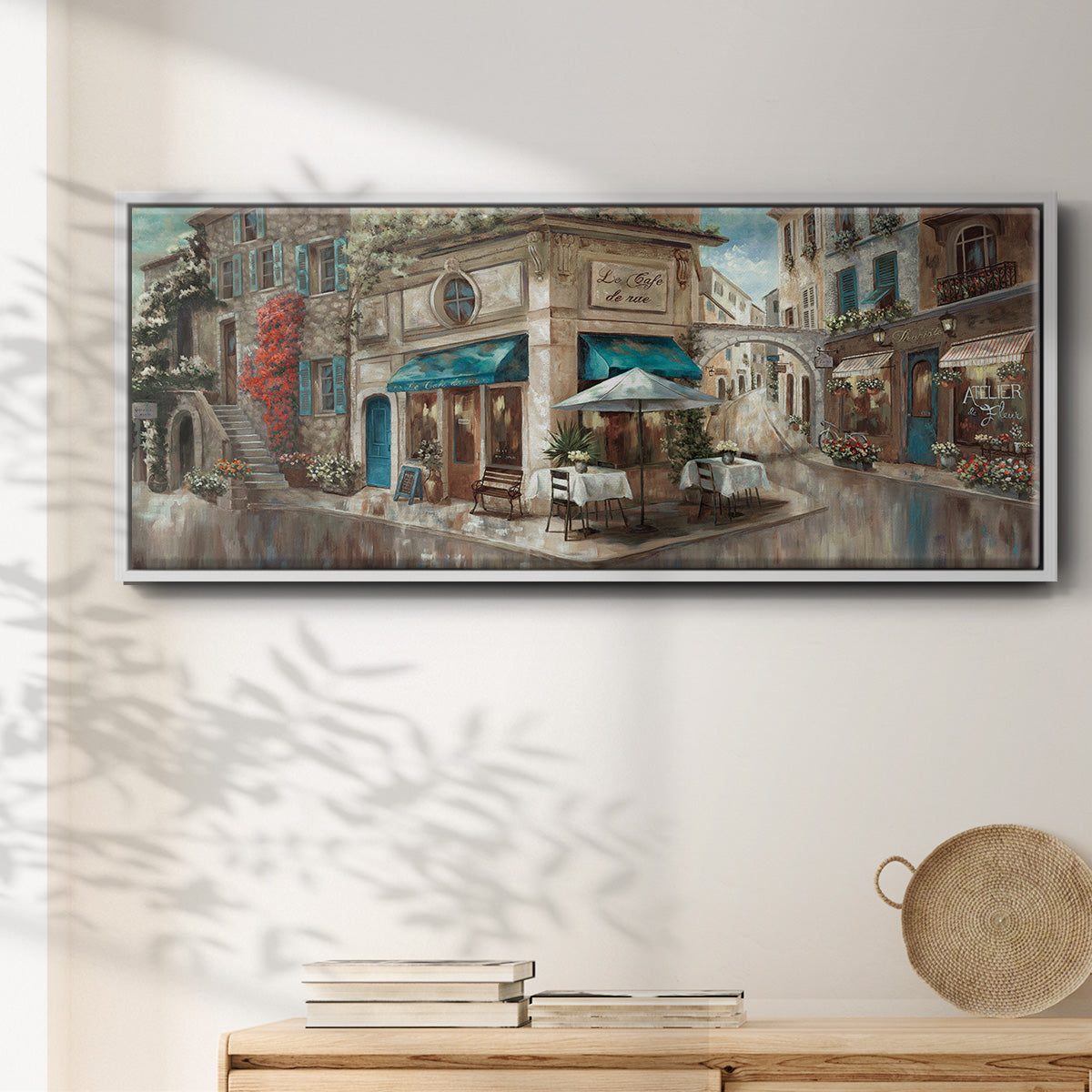La Café de Rue - Floater Framed Canvas Print