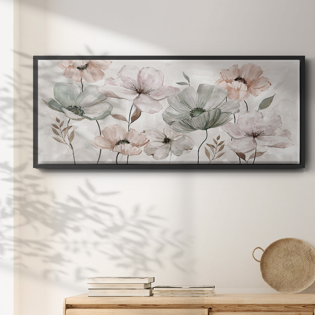 Blushing Garden - Floater Framed Canvas Print