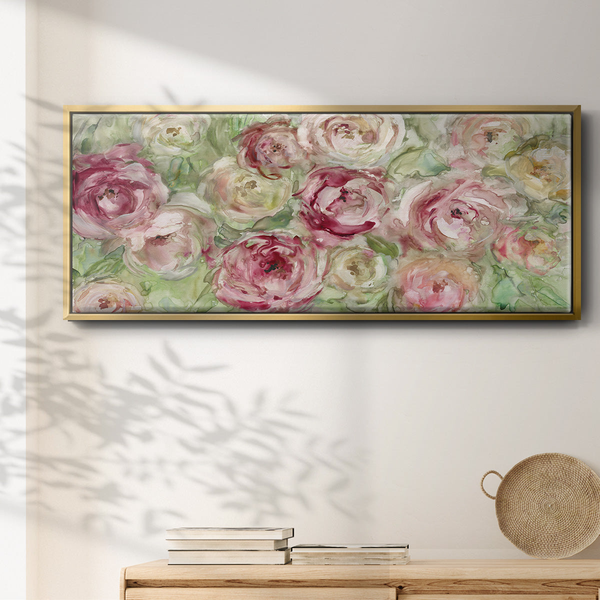 Climbing Rose - Floater Framed Canvas Print