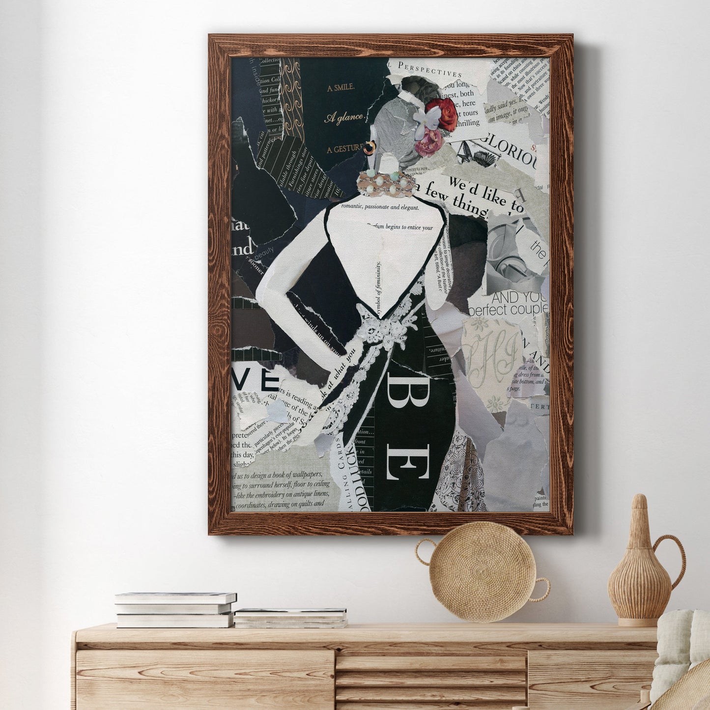 Fashion Mosaic II - Barnwood Framed Canvas Print